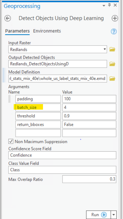 Batch size en ArcGIS Pro